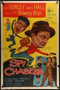 7b793 SPY CHASERS 1sh 1955 Bowery Boys, Leo Gorcey, Bernard Gorcey, Sig Ruman!