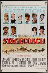 7b797 STAGECOACH 1sh 1966 Ann-Margret, Red Buttons, Bing Crosby, great Norman Rockwell art!