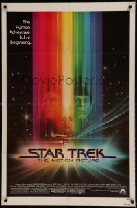 7b802 STAR TREK 1sh 1979 cool art of Shatner, Nimoy, Khambatta and Enterprise by Bob Peak!