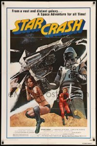 7b804 STARCRASH 1sh 1979 great John Solie sci-fi art of sexy near-naked Caroline Munro!