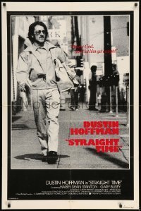 7b807 STRAIGHT TIME int'l 1sh 1978 Dustin Hoffman, Theresa Russell, don't let him get caught!
