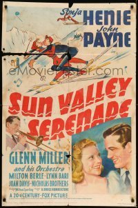 7b817 SUN VALLEY SERENADE style A 1sh 1941 Sonja Henie, John Payne, Glenn Miller!