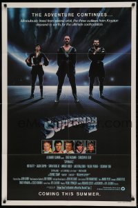 7b823 SUPERMAN II teaser 1sh 1981 Christopher Reeve, Terence Stamp, great image of villains!