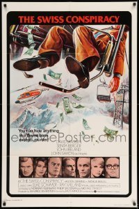 7b832 SWISS CONSPIRACY int'l 1sh 1976 David Janssen, the ultimate blackmail thriller!