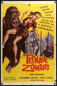 7b850 TEENAGE ZOMBIES 1sh 1959 fiendish experiment performed with sadistic horror!