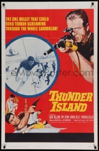 7b886 THUNDER ISLAND 1sh 1963 written by Jack Nicholson, cool sniper with rifle image!