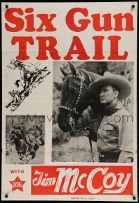 7b890 TIM MCCOY 1sh 1940s portrait art of classic cowboy with trusty horse, Six Gun Trail!