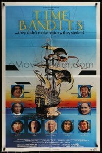7b891 TIME BANDITS 1sh 1981 John Cleese, Sean Connery, art by director Terry Gilliam!
