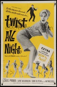 7b923 TWIST ALL NIGHT 1sh 1962 Louis Prima, great images of sexy dancing June Wilkinson!