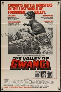7b936 VALLEY OF GWANGI military 1sh 1969 Ray Harryhausen, great artwork of cowboys vs dinosaurs!