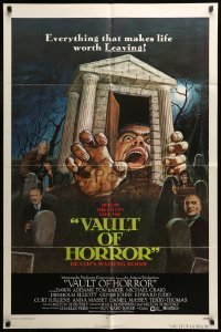 7b940 VAULT OF HORROR 1sh 1973 Tales from the Crypt sequel, cool art of death's waiting room!