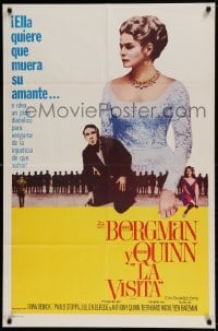 7b946 VISIT Spanish/US 1sh 1964 close-ups of Ingrid Bergman & Anthony Quinn!