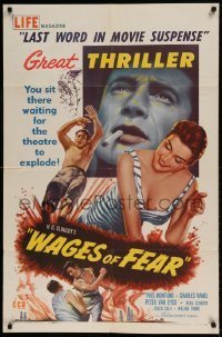 7b949 WAGES OF FEAR 1sh 1955 Yves Montand, Henri-Georges Clouzot's suspense classic!