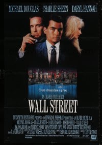 7b954 WALL STREET int'l 1sh 1987 Michael Douglas, Charlie Sheen, Daryl Hannah, Oliver Stone!