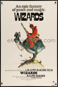 7b984 WIZARDS style A int'l 1sh 1977 Ralph Bakshi directed animation, fantasy art by William Stout!