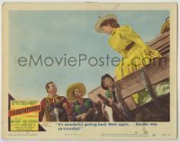 7c001 3 GODFATHERS LC #7 1949 John Wayne, Carey & Armendariz by cute lady on stagecoach, John Ford!