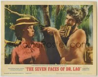 7c003 7 FACES OF DR. LAO LC #2 1964 Barbara Eden listens to the strange voice of Pan, god of joy!