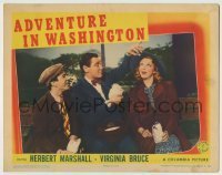 7c011 ADVENTURE IN WASHINGTON LC 1941 Herbert Marshall & Gene Reynolds by Virginia Bruce on bench!