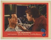 7c038 APARTMENT LC #8 1960 Billy Wilder, close up of Shirley MacLaine with bleeding Jack Lemmon!