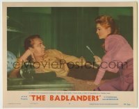 7c052 BADLANDERS LC #5 1958 close up of sexy Claire Kelly paying a visit to Alan Ladd!