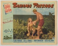 7c055 BAHAMA PASSAGE LC 1941 barechested Sterling Hayden helps pretty Madeleine Carroll stand up!