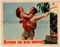 7c080 BEYOND THE BLUE HORIZON LC 1942 Richard Denning in loincloth carrying sexy Dorothy Lamour!