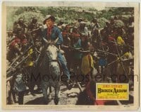 7c134 BROKEN ARROW LC #4 1950 James Stewart rides off as Iron Eyes Cody & more point weapons at him!