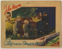7c146 CALIFORNIA STRAIGHT AHEAD LC 1937 crowd watches John Wayne carry woman from truck wreck!