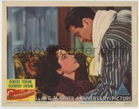 7c200 CONSPIRATOR LC #2 1949 great close up of Robert Taylor with surprised Elizabeth Taylor!
