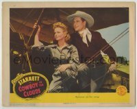 7c205 COWBOY IN THE CLOUDS LC 1943 Charles Starrett & Julie Duncan romance on the airplane wing!