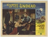 7c209 CURSE OF THE UNDEAD LC #8 1959 Fleming and Crowley examine unconscious old man!