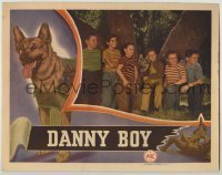 7c216 DANNY BOY LC 1946 U.S. Marine K-9 Corps German Shepherd dog hero Ace with kids!