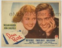 7c222 DEAR RUTH LC #4 1947 best romantic smiling close up of William Holden & Joan Caulfield!