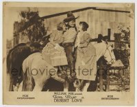 7c225 DESERT LOVE LC 1920 Tom Mix has two ladies sitting beside him on overloaded horse!