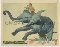 7c259 ELEPHANT STAMPEDE LC 1951 great image of Johnny Sheffield riding on elephant's back!
