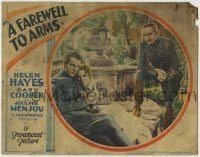 7c271 FAREWELL TO ARMS LC 1932 Adolphe Menjou stares at Gary Cooper hugging Helen Hayes!