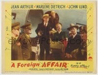 7c291 FOREIGN AFFAIR LC #4 1948 Millard Mitchell greets Congressman & Jean Arthur as they disembark!