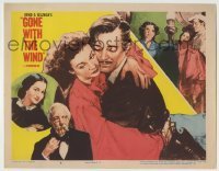 7c332 GONE WITH THE WIND LC #4 R1954 art of Clark Gable, Vivien Leigh & Olivia de Havilland!