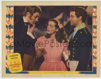 7c336 GORGEOUS HUSSY LC 1936 Joan Crawford asks Robert Taylor & James Stewart to flip coin for her!