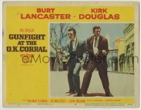 7c355 GUNFIGHT AT THE O.K. CORRAL LC #4 1957 Burt Lancaster & Kirk Douglas with guns drawn, Sturges