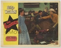 7c356 GUNMAN LC #4 1952 Phyllis Coates watches Whip Wilson fight two bad guys at once!