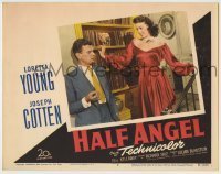 7c361 HALF ANGEL LC #3 1951 Joseph Cotten looks uninterested in sexy Loretta Young!