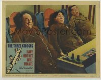 7c367 HAVE ROCKET WILL TRAVEL LC #4 1959 wonderful close up of The Three Stooges blasting off!