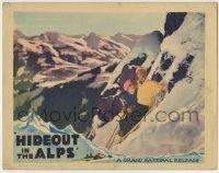 7c380 HIDEOUT IN THE ALPS LC 1937 English Jane Baxter & Anthony Bushell on snowy mountainside!