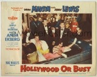 7c386 HOLLYWOOD OR BUST LC #3 1956 Dean Martin & Jerry Lewis in car, sexy Anita Ekberg!