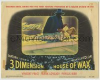 7c393 HOUSE OF WAX 3D LC #5 1953 cool 3-D image of cloaked man unwrapping bound pretty Carolyn Jones