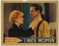 7c404 I HATE WOMEN LC 1934 close up of infuriated June Clyde about to slap Wallace Ford!