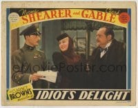 7c408 IDIOT'S DELIGHT LC 1939 Norma Shearer w/ officer Joseph Schildkraut & Edward Arnold