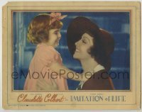 7c410 IMITATION OF LIFE LC 1934 best close up of smiling Claudette Colbert with her young daughter!