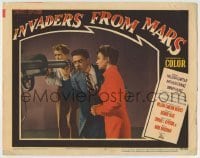 7c418 INVADERS FROM MARS LC #4 1953 Helena Carter, Arthur Franz & Hunt looking through telescope!